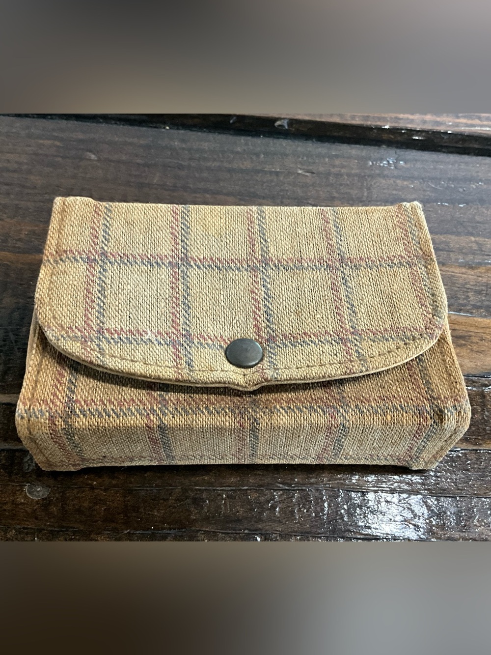 Vintage Harday Travel Sewing Case with Assorted Sewing Items Plaid Exterior